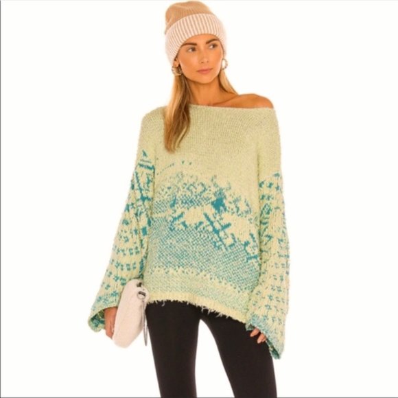 Free People Sweaters - FREE PEOPLE | FairIsle Midnight Beach Nordic Boho Oversized Sweater